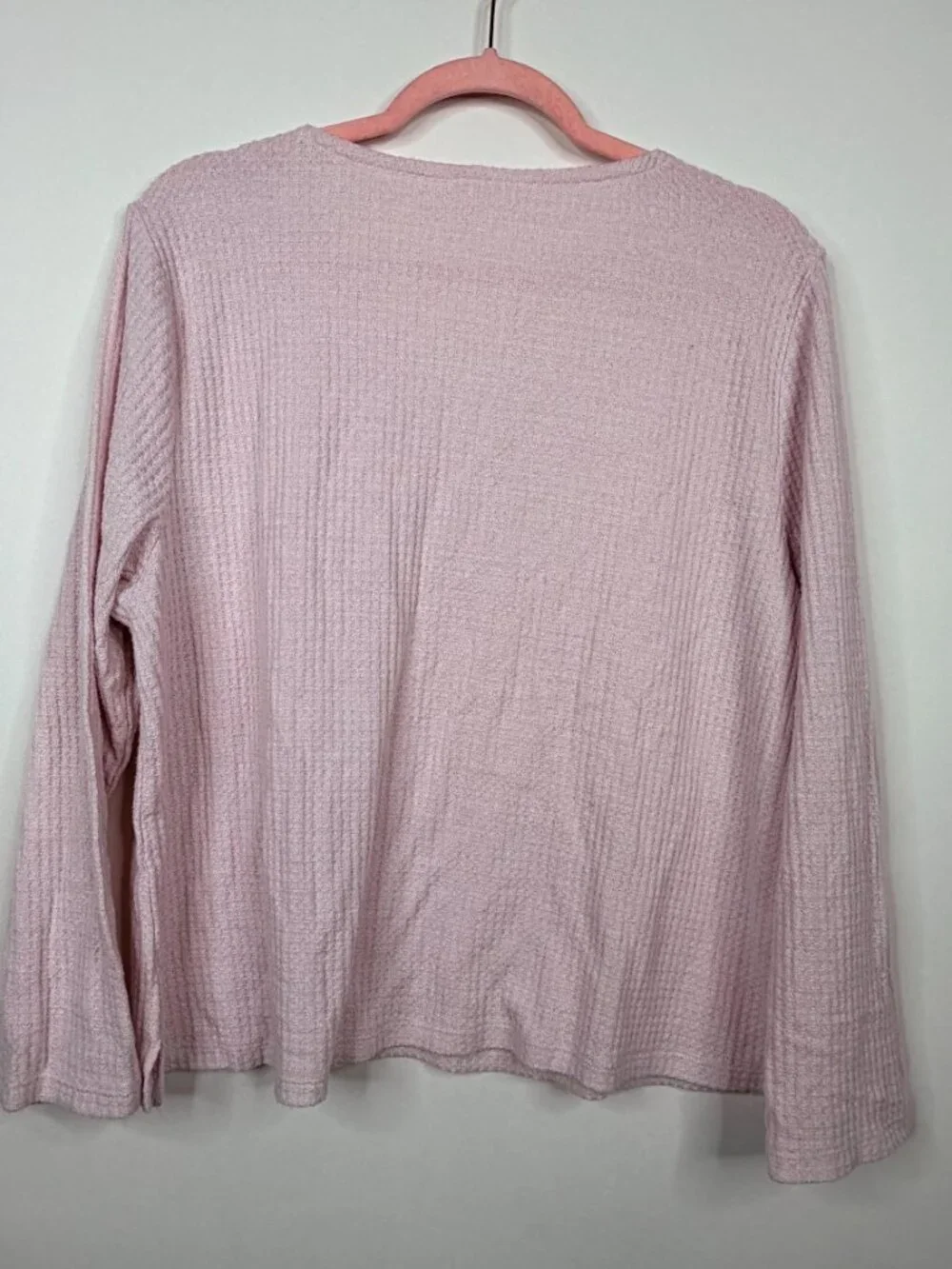 2/$30 Lou & Grey Brushed Waffle Henley Pajama Top Mauve Mist XL #A3878